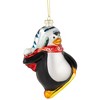 Northlight Snowboarding Penguin Glass Christmas Ornament - 4.25" - Black, White and Red - 3 of 4