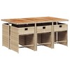 vidaXL Patio Dining Set Set of 6 Beige and Brown - 3 of 4