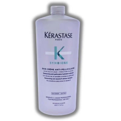Kerastase Symbiose Bain Creme Anti-Pelliculaire Moisturizing Anti-Dandruff Cellular Shampoo (34.0 oz XXL) Salicylic Acid | Scalp Cleansing