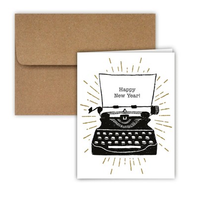 Paper Frenzy Happy New Year Typewriter Christmas Cards and Envelopes - 25 pack
