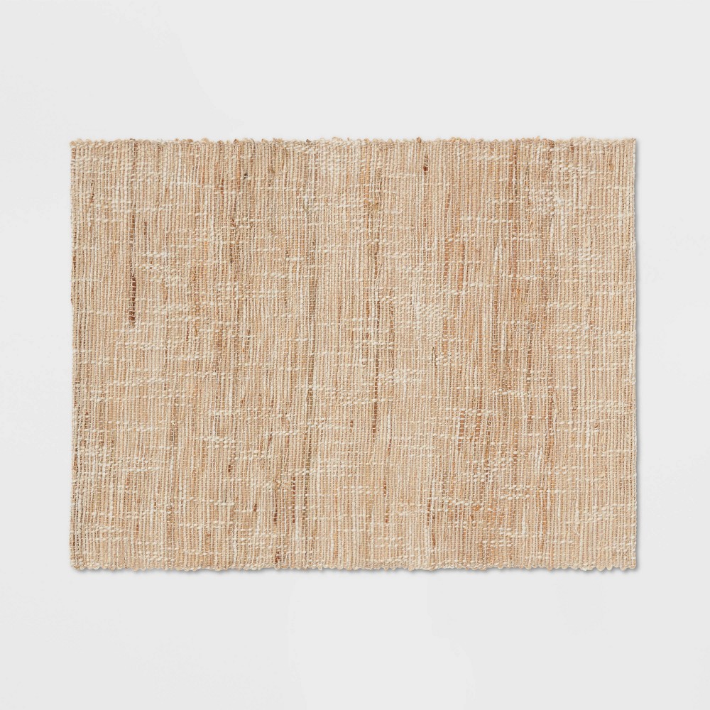 Hemp Natural Ramie Placemat - Threshold™: Rectangle Basket Weave, Spot Clean, Dining Table Accessory, 19"x14"