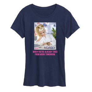 Women's - Barbie - Already Tired Barbie Work Short Sleeve Graphic T-Shirt - 1 of 4