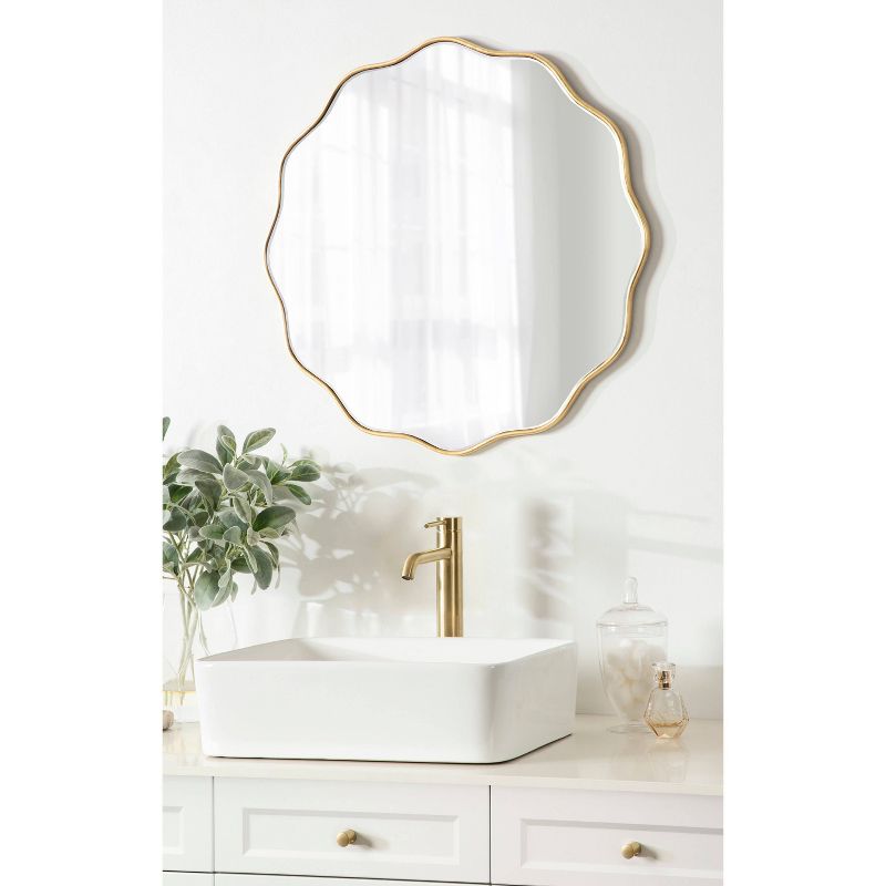 Kate & Laurel All Things Decor Viona Round Scalloped Mirror Gold, 5 of 9