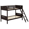 NicBex Twin Over Twin Bunk Bed with Safety Guardrails,Loft Bed with Built-in Ladder for Bedroom,Convertible Bunkbeds,Black/Brown/White/Gray - 3 of 4