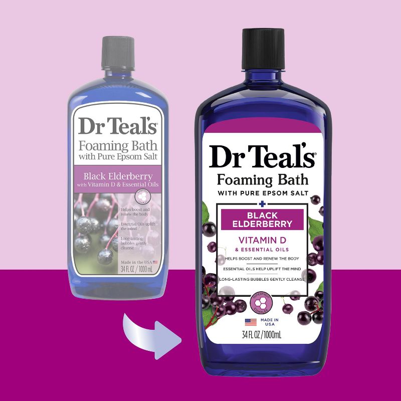 Dr Teal&#39;s Boost &#38; Renew Foaming Bubble Bath Elderberry Citrus, Patchouli and Peppermint - 34 fl oz, 3 of 9