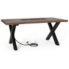 Coolbibila Outdoor Concrete Wood-Pattern Propane Fire Table,Rectangular 40,000 Btu Patio Propane Gas Outdoor Fire Pit,Tank Cover Not Included - 3 of 4