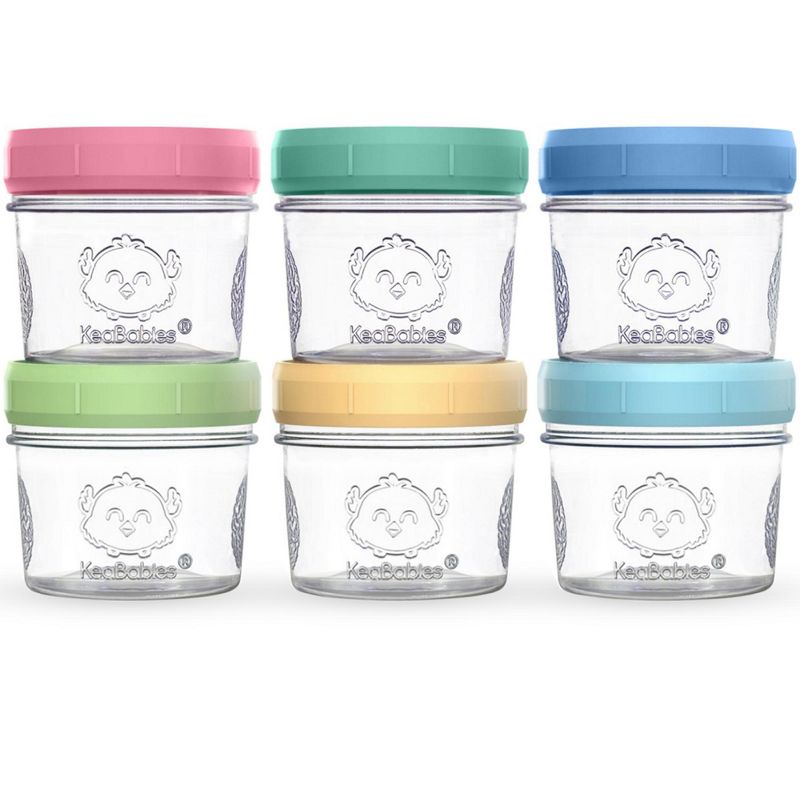 6pk Prep Baby Food Storage Containers, 4 oz Leak-Proof, BPA Free Glass Baby Food Jars for Feeding, 1 of 11