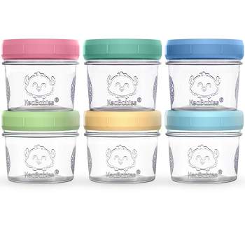 6pk Prep Baby Food Storage Containers, 4 oz Leak-Proof, BPA Free Glass Baby Food Jars for Feeding