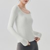 Clotth Women's Yoga Top - Lightweight Long Sleeve with Large Neckline, Slimming and Elegant Women's Top, Pilates Workout Base Layer - 4 of 4