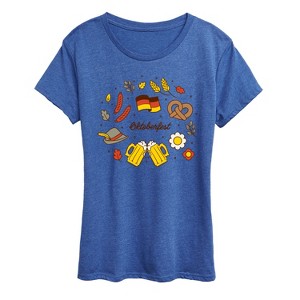 Women's - Instant Message - Oktoberfest Icons Short Sleeve Graphic T-Shirt - 1 of 4