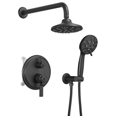 Single Handle 1-Spray Round Rain Shower Faucet Set 1.8 GPM with Dual Function Pressure Balance Valve