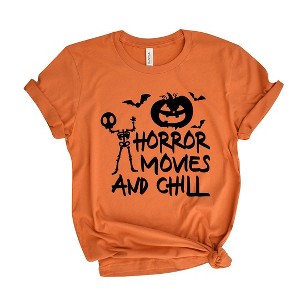 Simply Sage Market Women's Horror Movies And Chill Short Sleeve Graphic Tee - 1 of 4