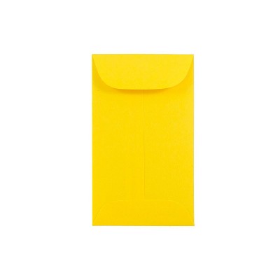 JAM Paper #6 Coin Business Colored Envelopes 3.375 x 6 Yellow Recycled 356730557