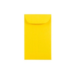 JAM Paper #6 Coin Business Colored Envelopes 3.375 x 6 Yellow Recycled 356730557 - 1 of 2