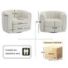 Coolbibila 360° Modern Teddy Fabric Upolstered Round Swiel Accent Chair,Comfy Living Room Bedroom Swiel Barrel Armchair,Single Seater Sofa - 3 of 4