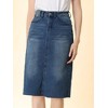 INSPIRE CHIC Women's Casual High Waist Back Slit Short Denim Skirts - 2 of 4