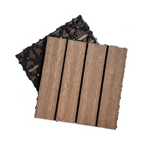 Gulches 20pcs Wood Deck Tiles , DIY Interlocking Decking Tiles, Floor Tile, Durable, Maintenance, Waterproof, Indoor Outdoor,  Light Coffee - 1 of 4