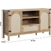 47.2" Farmhouse Kitchen Buffet Cabinet, Rattan Coffee Bar Cabinet, Multi-Purpose Sideboard, Modern Wooden Sideboard, Decorative Home Storage - 2 of 4