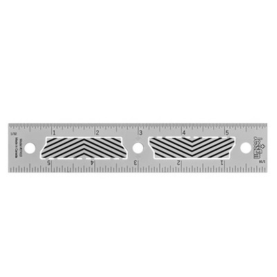JessEm 07410 Stainless Steel 6” Precision Ruler with Patented Flex Grip and Fade-Resistant Markings