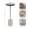 Kate and Laurel Xyler Round Glass Drink Table, 10x10x24, Silver - 2 of 4