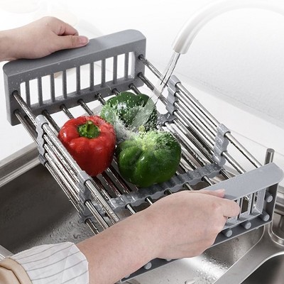 Stainless Steel Adjustable Over Sink Dish Drying Rack