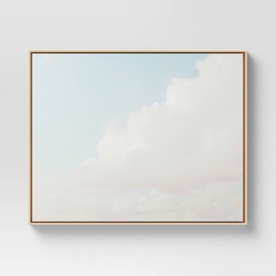 30" x 24" Pin Clouds Framed Wall Canvas Blue - Threshold™