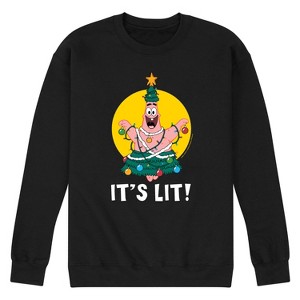 Men's - SpongeBob SquarePants - Patrick It's Lit Graphic Fleece Sweatshirt - 1 of 4