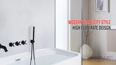 Brushed Nickel Wall Mount Tub Faucet with Sprayer