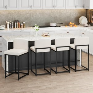 Bar Stools Set of 2/4/6,Modern Barstools with Backs,Counter Height Bar Stool Chairs for Kitchen Island - 1 of 4