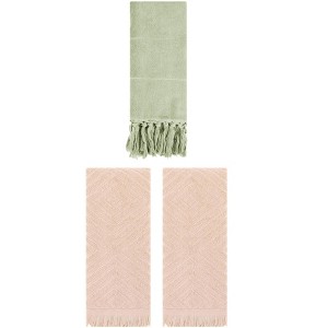 REGALWOVEN 3 Packs Cotton Soft and Absorbent Bathroom Turkish Hand Towels with tassel - 1 of 4