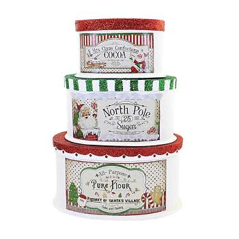 4.5 Inch Sweet Tidings Christmas Boxes North Pole Cocoa Flour Sugar Decorative Boxes
