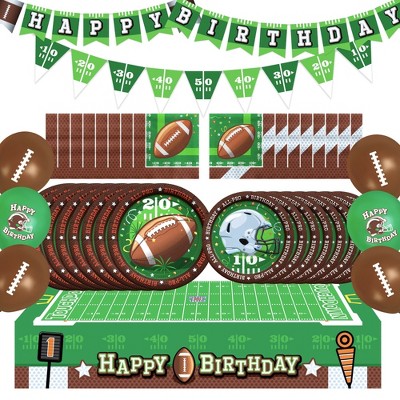Treasures Gifted Football Birthday Party Supplies Complete Set for 16 Guests