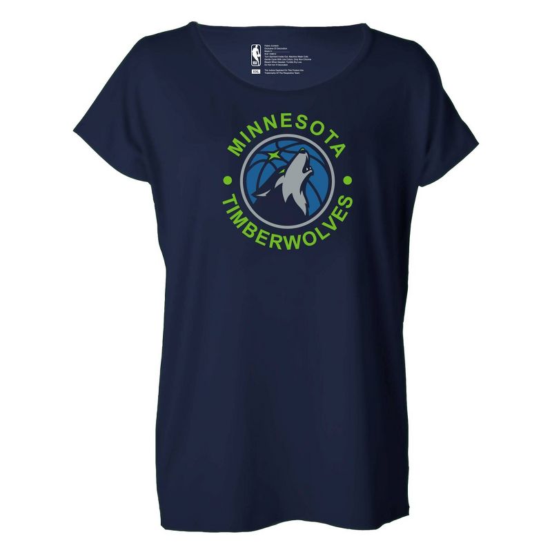NBA Minnesota Timberwolves Women&#39;s Dolman Short Sleeve T-Shirt, 1 of 5