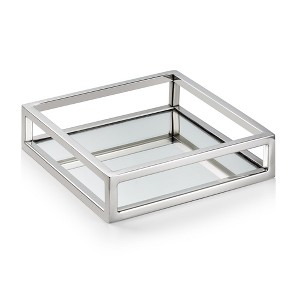 Classic Touch Mirrored Napkin Holder with Chrome Rails- Silver - 1 of 4
