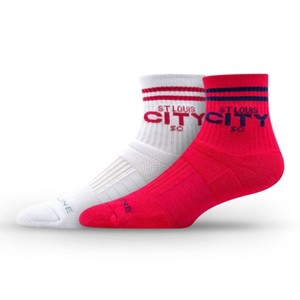 MLS ST. Louis City SC Half Calf Knit 2pk Socks: Cotton Crew with Cushioned Heel & Toe - 1 of 3