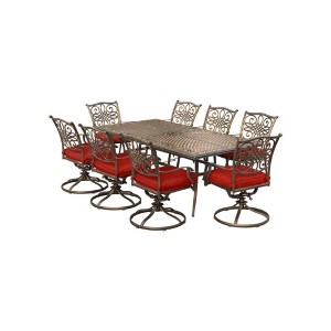 Chic Crate Patio Dining Set With Swiveling Chairs - 1 of 4