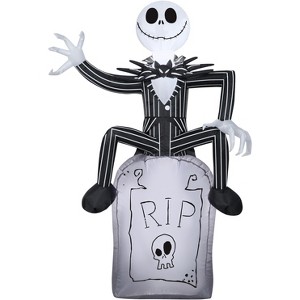 Gemmy Airblown Inflatable Jack Skellington on Tombstone Disney, 3.5 ft Tall, Multicolored - 1 of 4