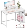 Itopfox Computer Desk with Monitor Stand, Home Office Desk with Storage Drawer, Study Table for Bedroom, Writing and Work Desk, White - 2 of 4