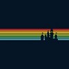 Men's Design By Humans Castle Silhouette Amongst a Rainbow Stripe By T-Shirt - 2 of 2