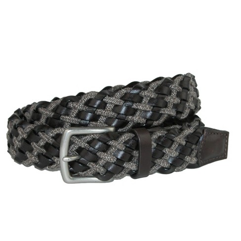 LEATHER BRAIDED WAXED CORD BELT - BROWN