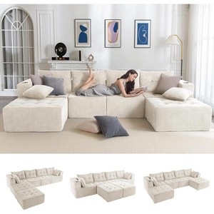 MAXYOYO Modular Sectional Sofa Couch, Sleeper Chair Modern Boneless Couch for Living Room, No Assembly Required - 1 of 4