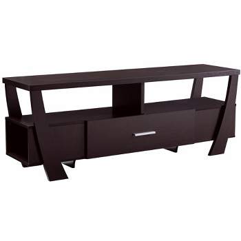 FC Design 60"W Contemporary TV Stand with Drawer and One Side Shelf in Red Cocoa Finish