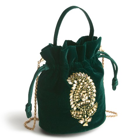 Vera Bradley Women's Velvet Tilden Drawstring Crossbody Bag Sea Moss