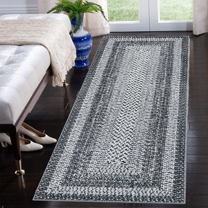Living Room Rug, Washable Braided Rug, Non Slip Accent Carpet Braided Print, Indoor Rustic Area Rug Border Carpet for Bedroom Home Decor - 1 of 4
