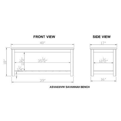 Savannah Medium Pine and White Rustic Bench