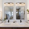 POWLIG 26.77" 3-Light Dimmable Bathroom Vanity Light with Glass Shade, Polished Metal Frame in Modern Black & Gold Finish - 4 of 4