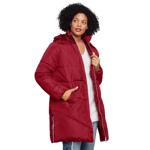 Long padded coat hot sale womens plus size