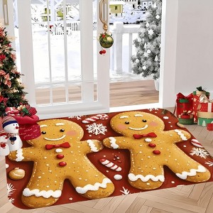 Lomsoe Welcome Christmas Indoor/Outdoor with Christmas Design,Soft Mat for Entryway, Kitchen, Flannel Carpet. - 1 of 4