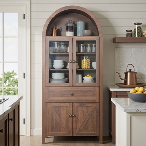 Vatros Tall Arched Cabinet Display Storage Cabinets - 1 of 4