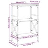 vidaXL Bookcase Black Engineered wood, metal Medium Adjustable Feet - 4 of 4